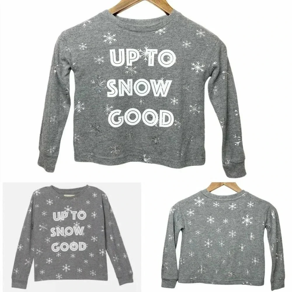 NWT C&C California‎ "Up to Snow Good” Pullover Long Sleeve Top Sz XS